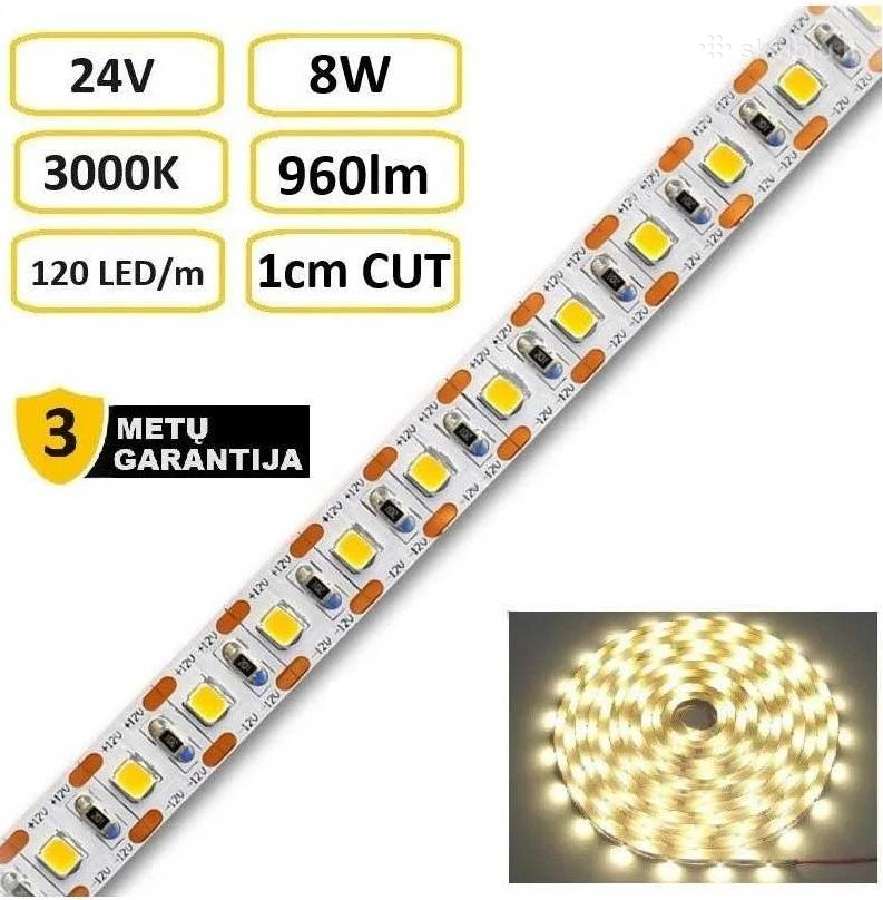 LED juosta 24v - 1cm Cut - kerpamas kas 1cm