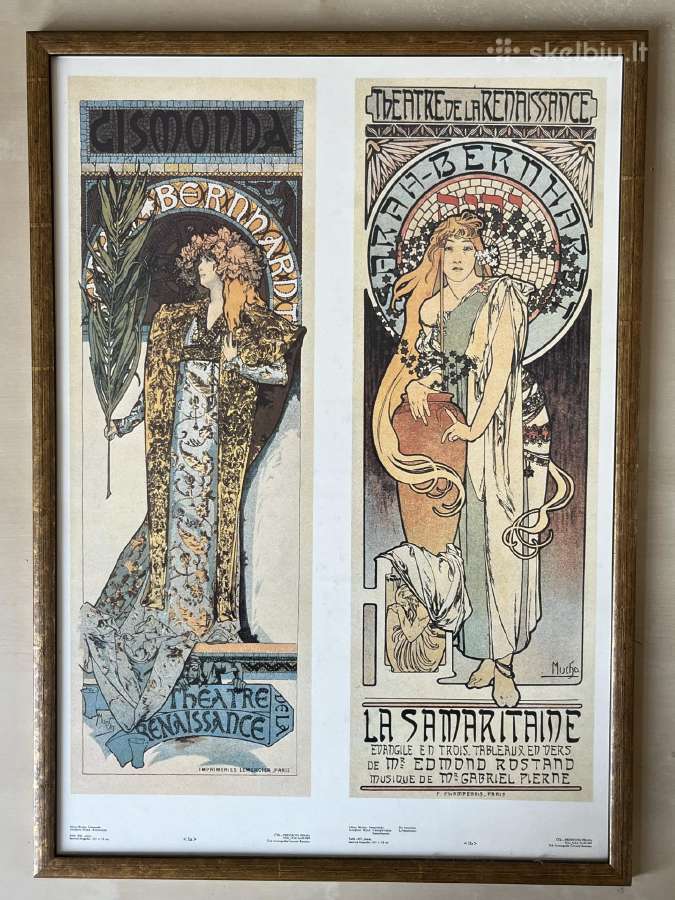 Alphonse Mucha įrėmintos vintažinės reprodukcijos - nuotraukos Nr. 2