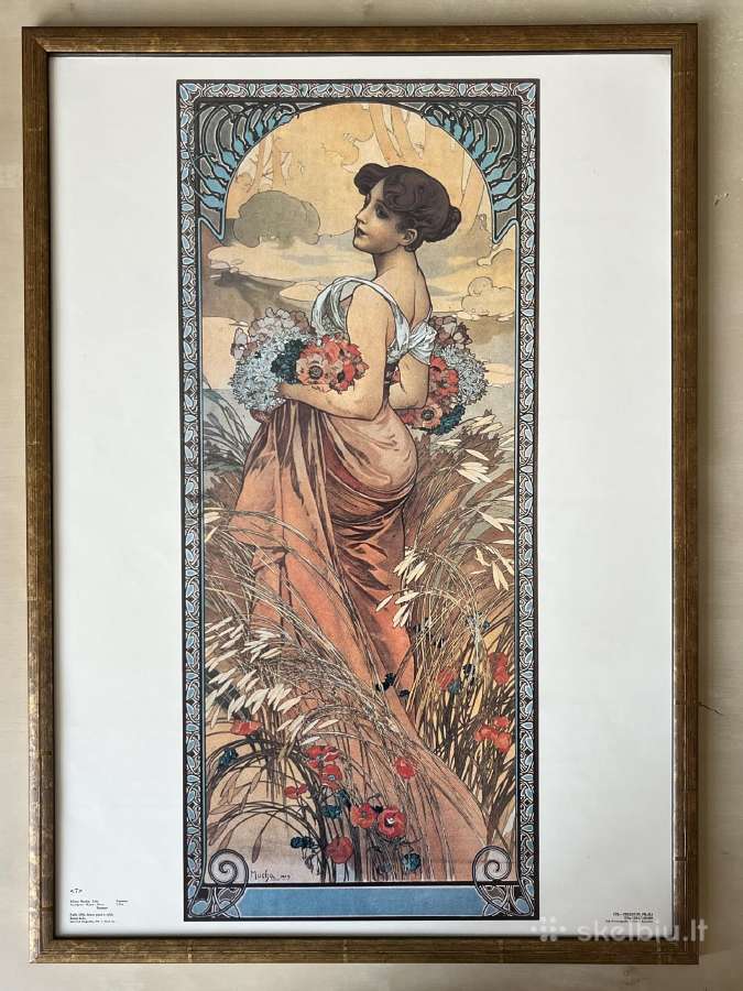 Alphonse Mucha įrėmintos vintažinės reprodukcijos - nuotraukos Nr. 4