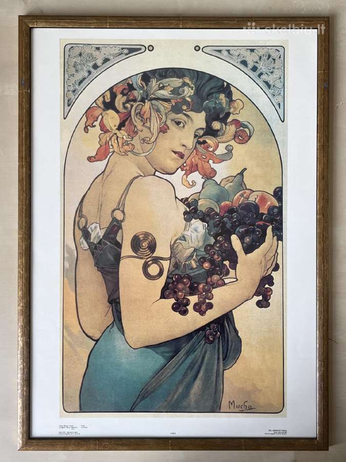 Alphonse Mucha įrėmintos vintažinės reprodukcijos - nuotraukos Nr. 7