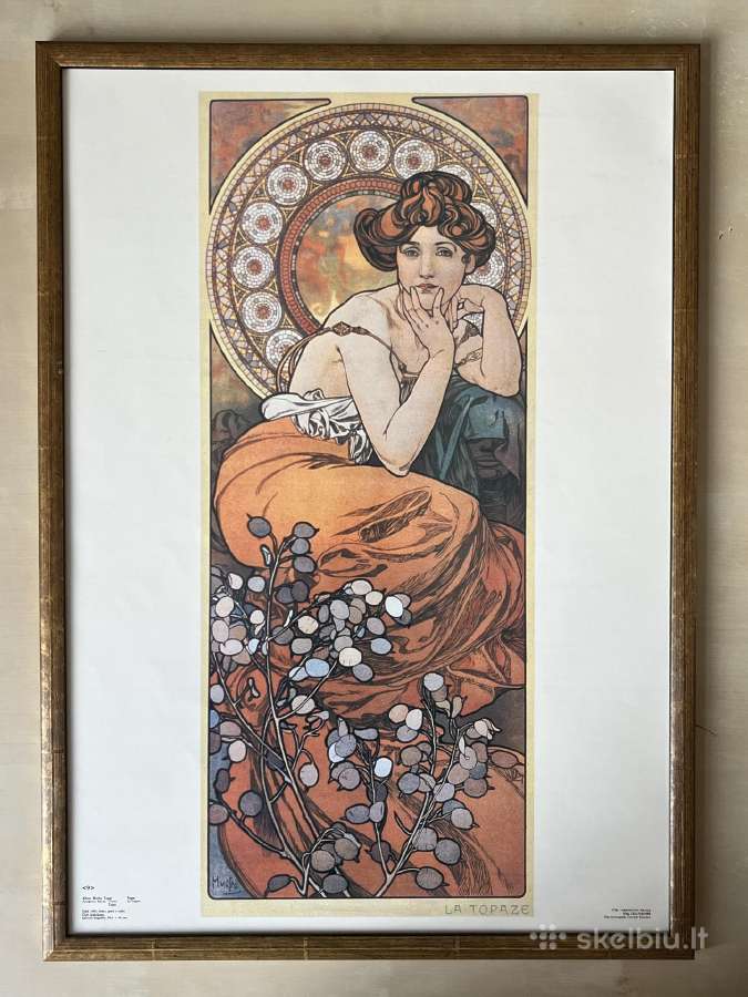 Alphonse Mucha įrėmintos vintažinės reprodukcijos - nuotraukos Nr. 8