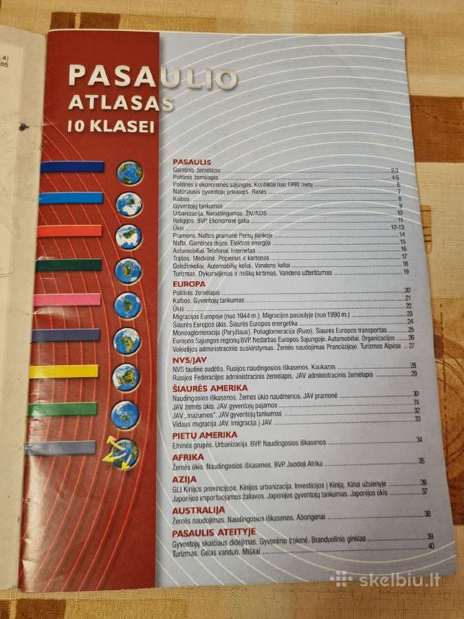 Pasaulio atlasas 10 klasei - nuotraukos Nr. 2