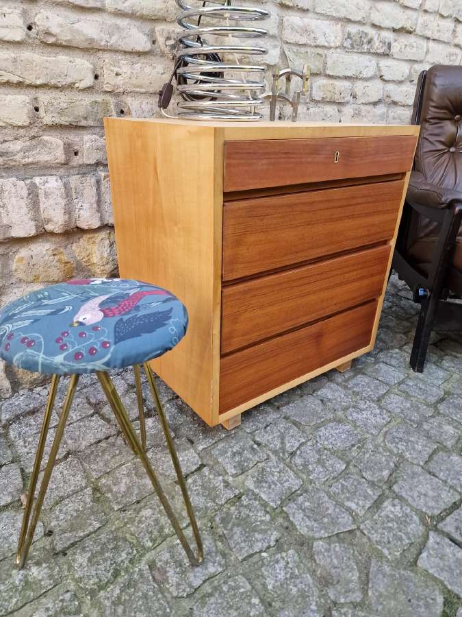 Vintažinė mid century tikmedžio/uosio komodėlė. - nuotraukos Nr. 20