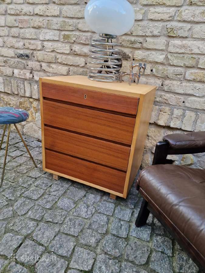 Vintažinė mid century tikmedžio/uosio komodėlė. - nuotraukos Nr. 22