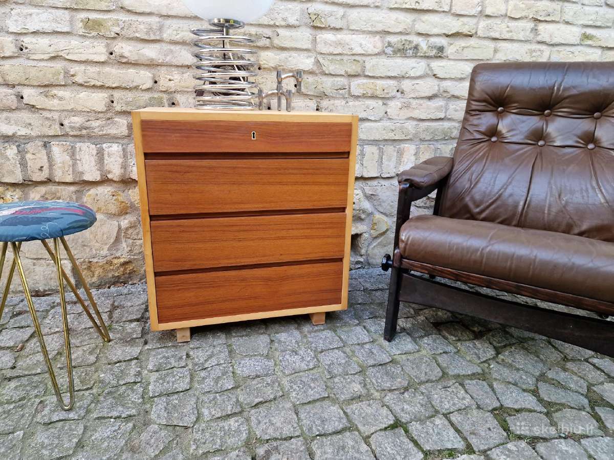 Vintažinė mid century tikmedžio/uosio komodėlė. - nuotraukos Nr. 25