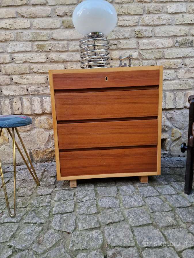 Vintažinė mid century tikmedžio/uosio komodėlė. - nuotraukos Nr. 27