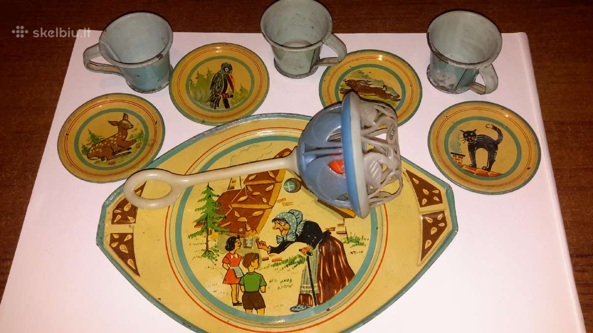 Vaikiškų vintažinių žaislų rinkinys