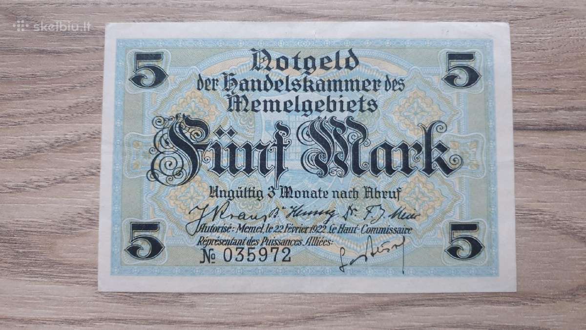 1922 metų 5 Memel markės - nuotraukos Nr. 2