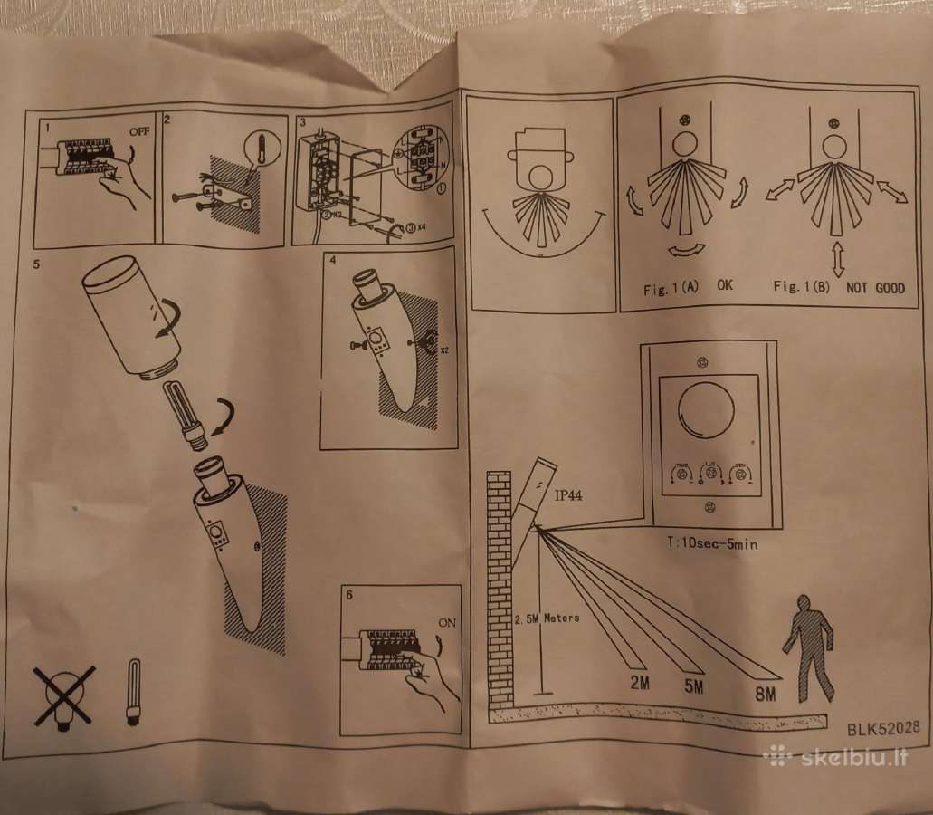 Šviestuvai sieniniai 220v su judesio davikliu - nuotraukos Nr. 2