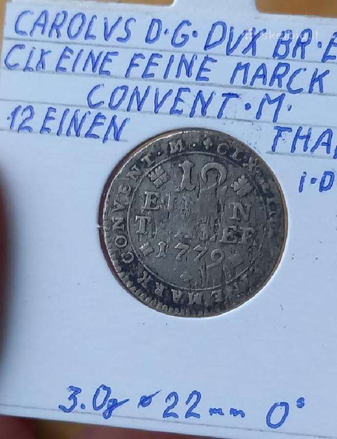 Vokietija- Braunšveig 1779 1/12 taler (sidabras) - nuotraukos Nr. 2