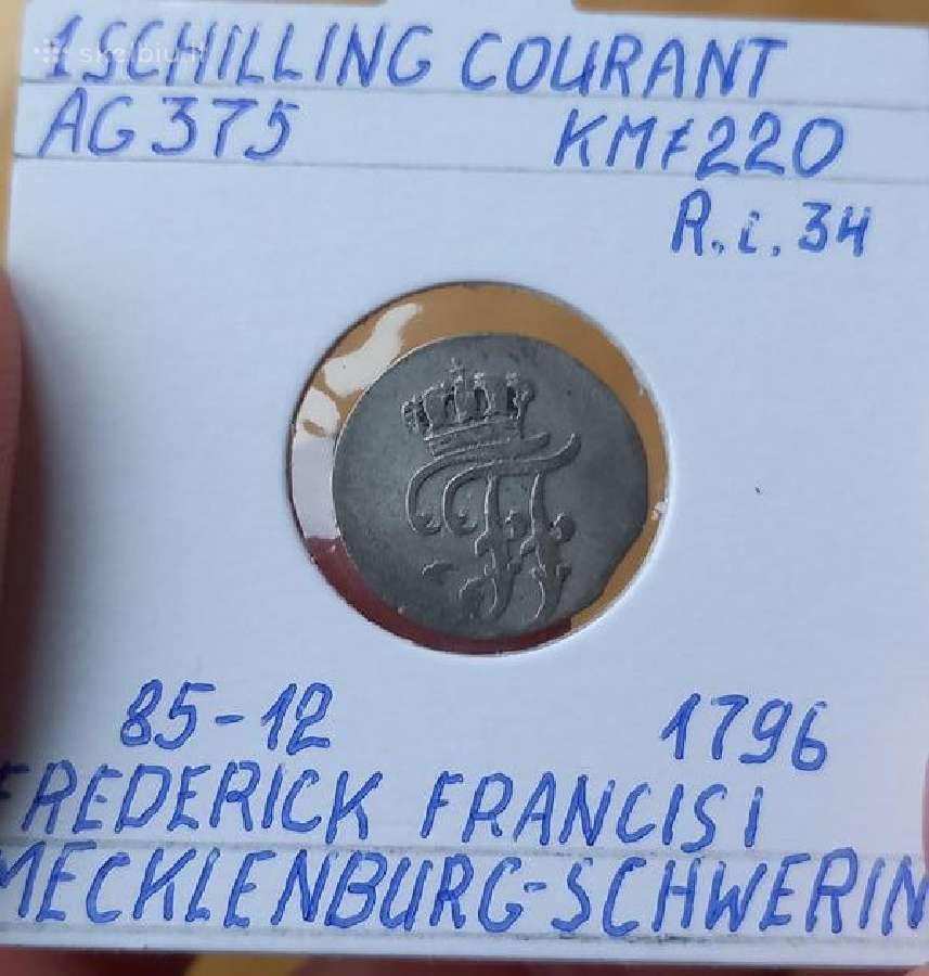 Vokietija- Meklenburg 1796 1 šilingas (sidabras)