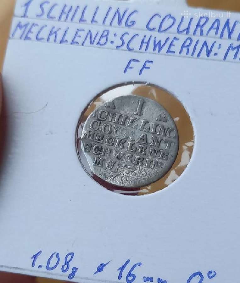 Vokietija- Meklenburg 1796 1 šilingas (sidabras) - nuotraukos Nr. 2