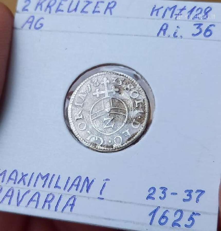 Vokietija- Bavarija 1625 2 kreiceriai (sidabras) - nuotraukos Nr. 2