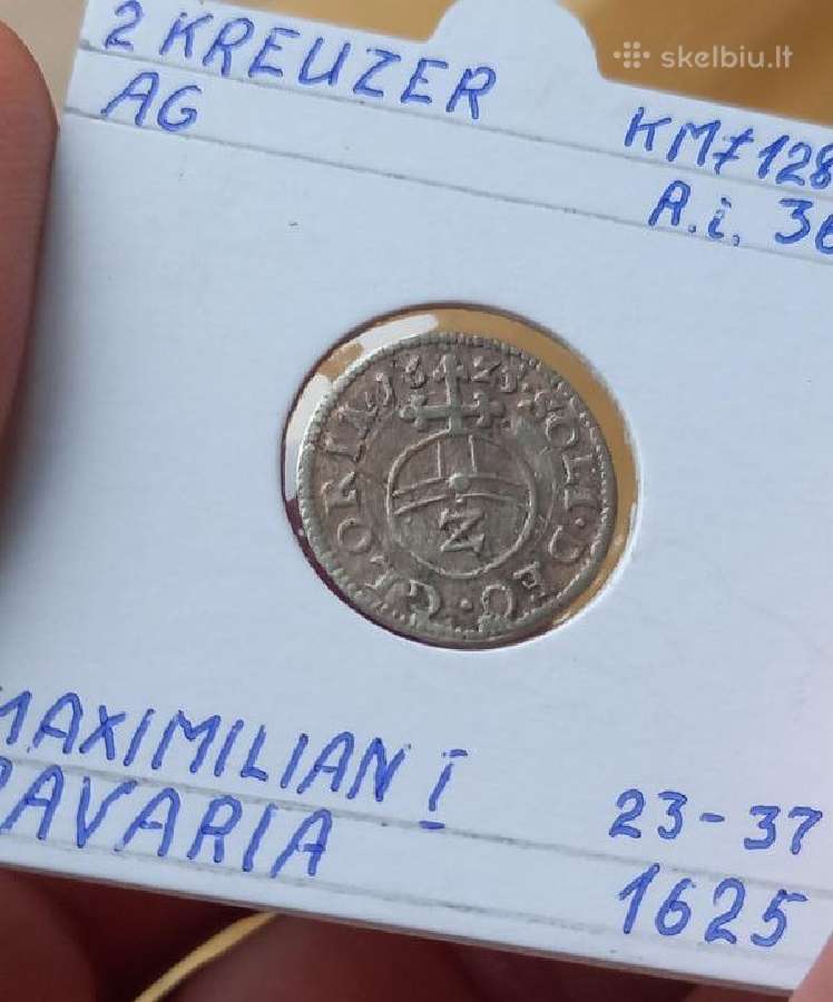 Vokietija- Bavarija 1625 2 kreiceriai (sidabras)