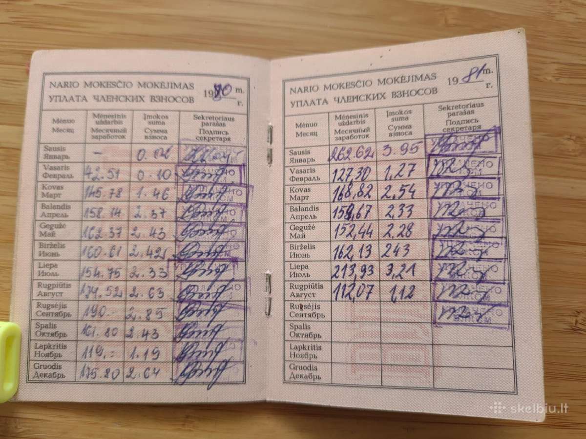 Komjaunimo bilietas 1976 Zarasai - nuotraukos Nr. 5