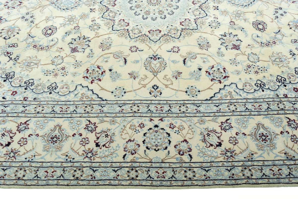 Kreminis rankų darbo persiškas kilimas Nain347x252 - nuotraukos Nr. 7