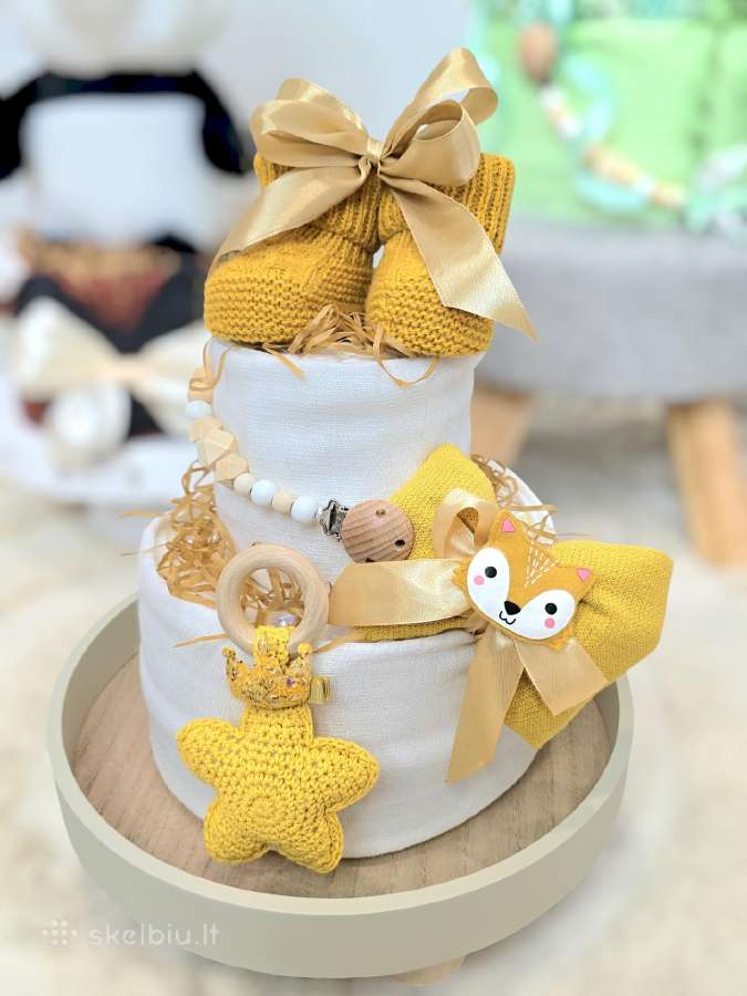Sauskelnių tortas puiki dovana naujagimiui