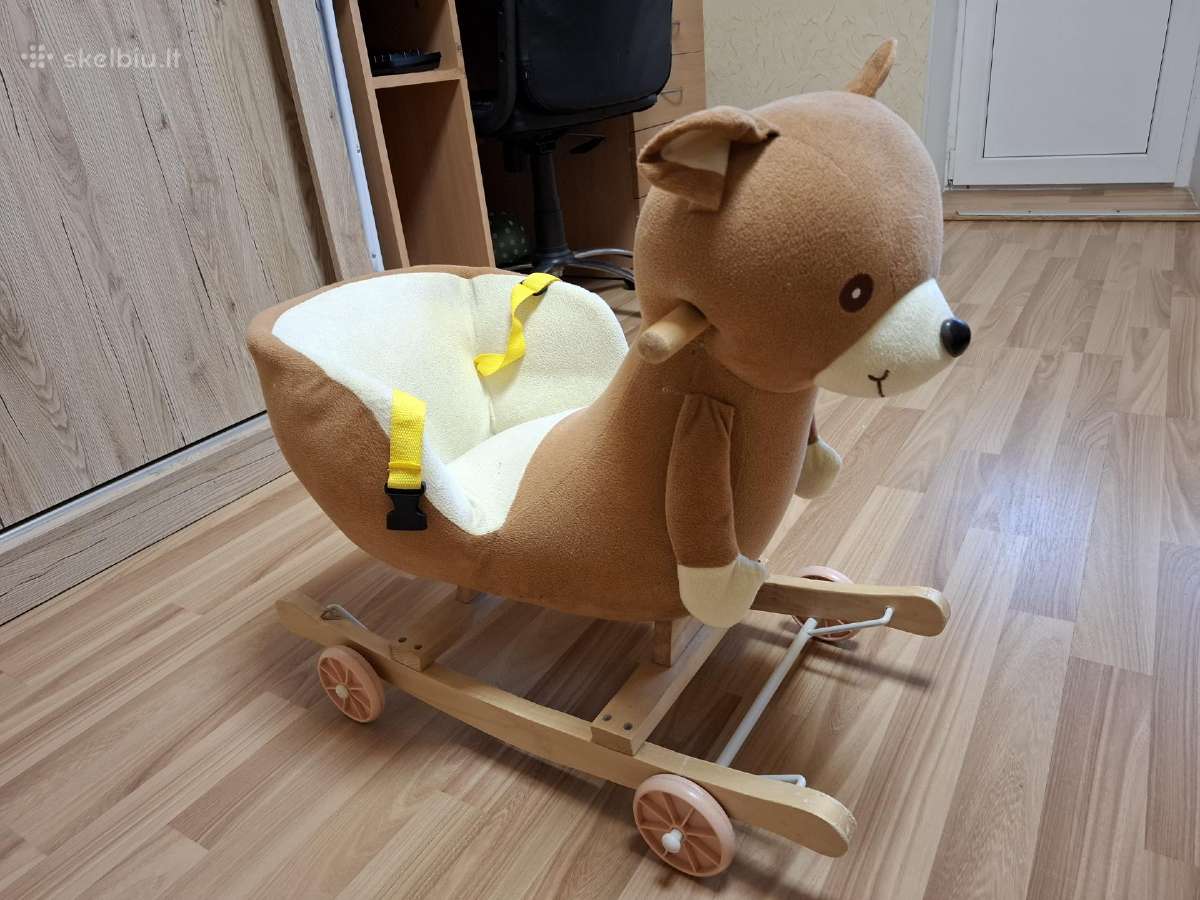 Supamas meškiukas su ratukais