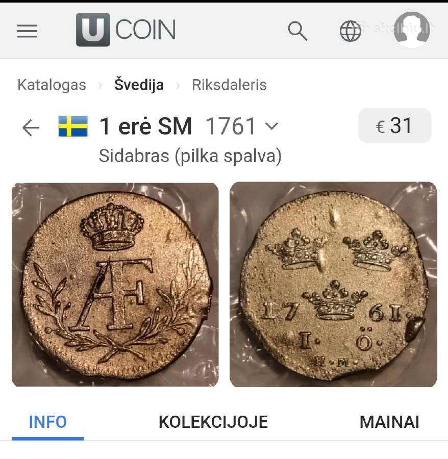 Švedija 1 erė Sm. - nuotraukos Nr. 3