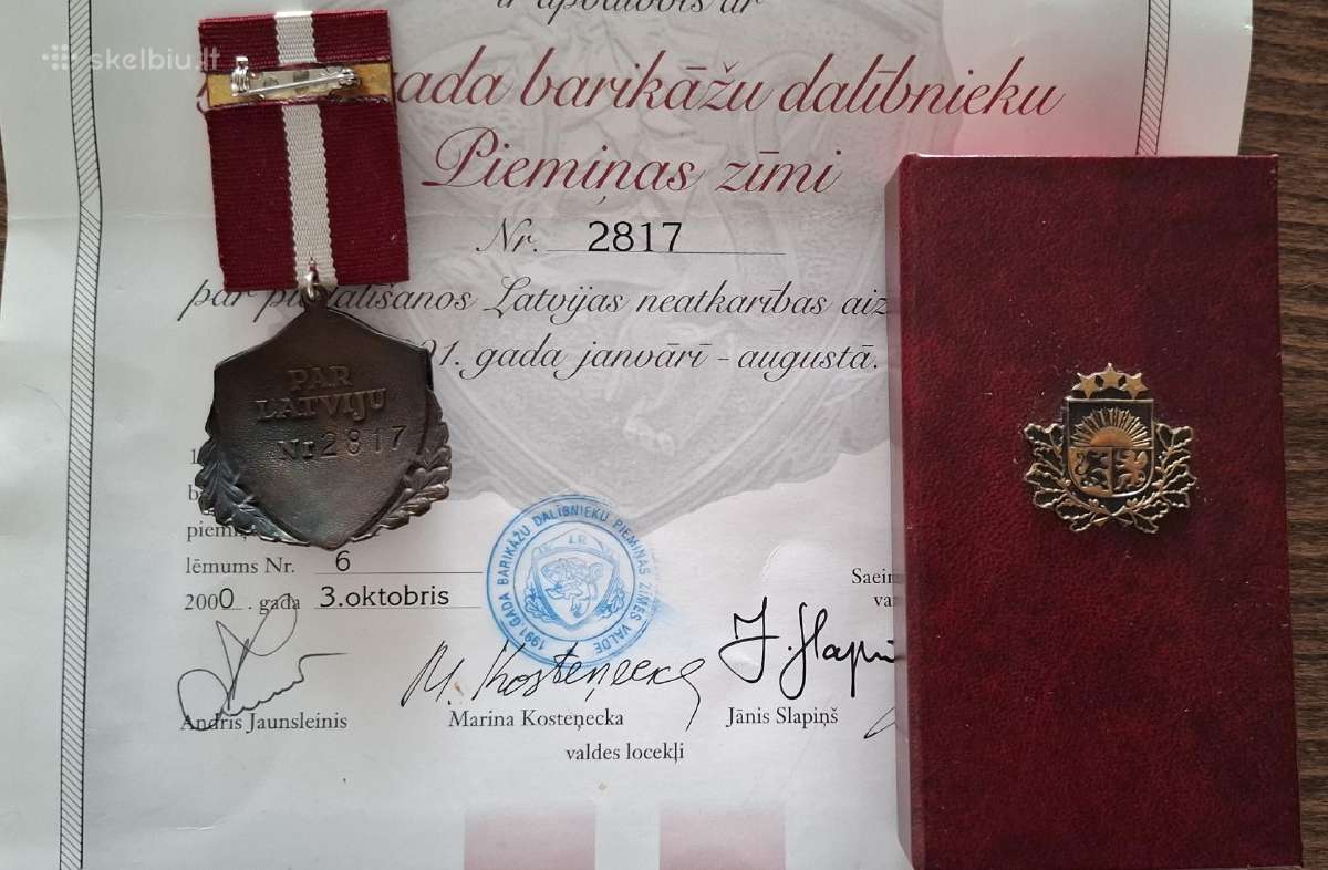 Latvijos 1991 barikadų atminimo medalis - nuotraukos Nr. 3