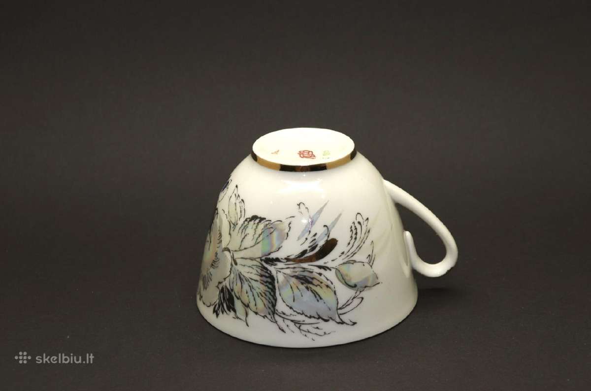 Arbatos porelė, rankom piešta, paauksuota, porceli - nuotraukos Nr. 2