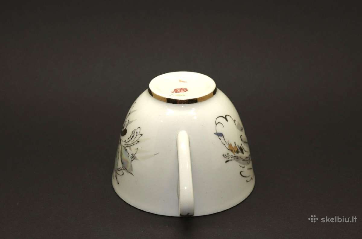 Arbatos porelė, rankom piešta, paauksuota, porceli - nuotraukos Nr. 3