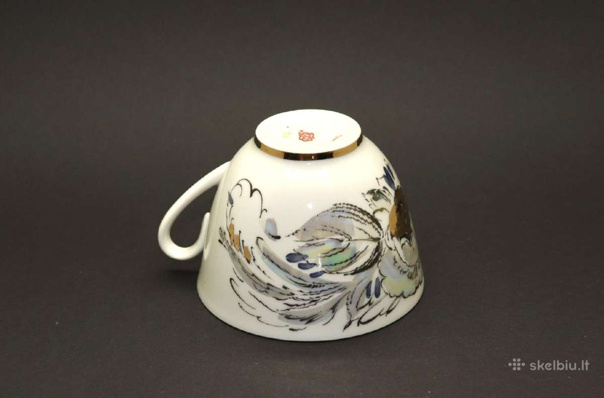 Arbatos porelė, rankom piešta, paauksuota, porceli - nuotraukos Nr. 4