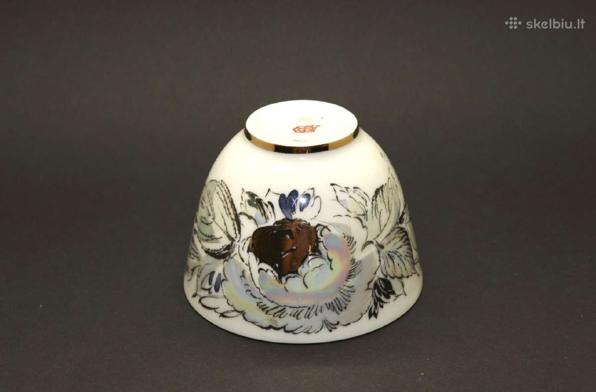 Arbatos porelė, rankom piešta, paauksuota, porceli - nuotraukos Nr. 5