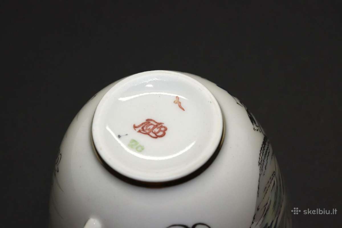 Arbatos porelė, rankom piešta, paauksuota, porceli - nuotraukos Nr. 7