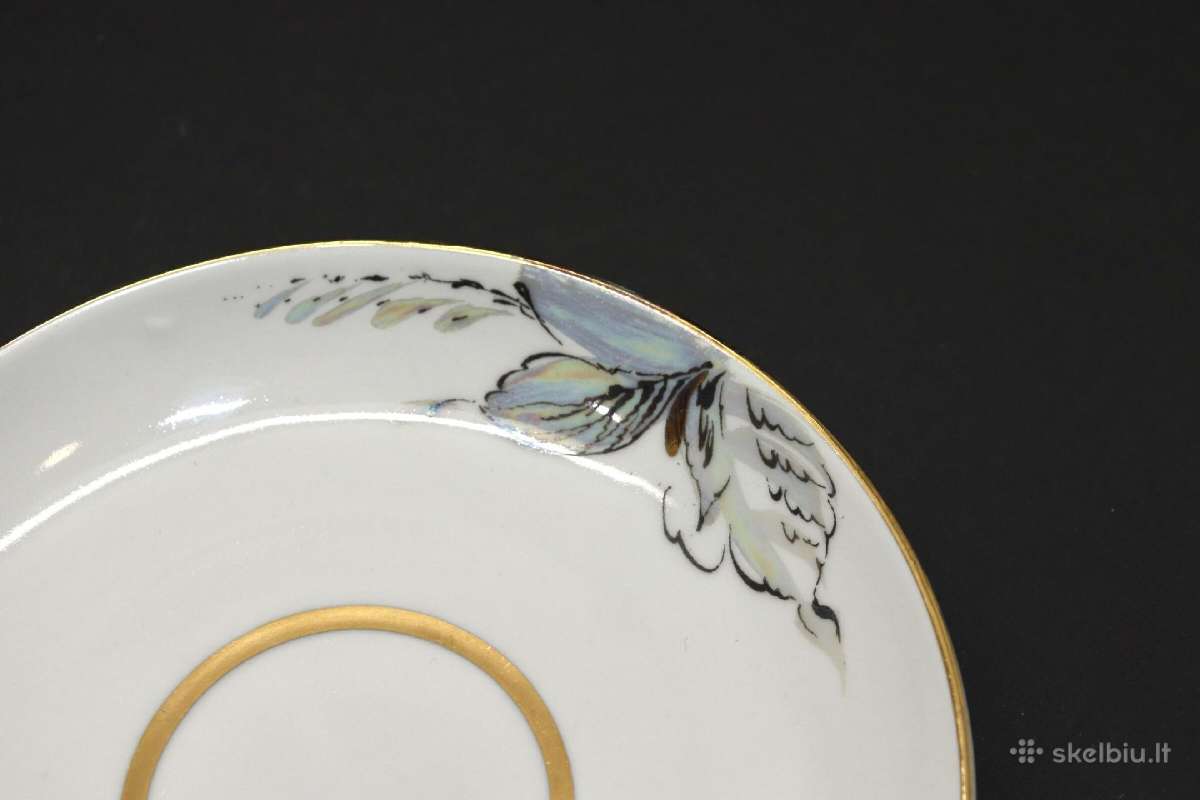 Arbatos porelė, rankom piešta, paauksuota, porceli - nuotraukos Nr. 9