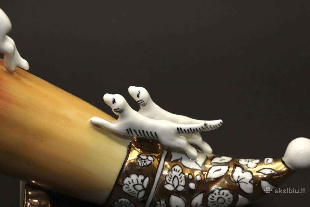 Statulėlė "Ragas medžioklė", paauksuotas , porceli - nuotraukos Nr. 5