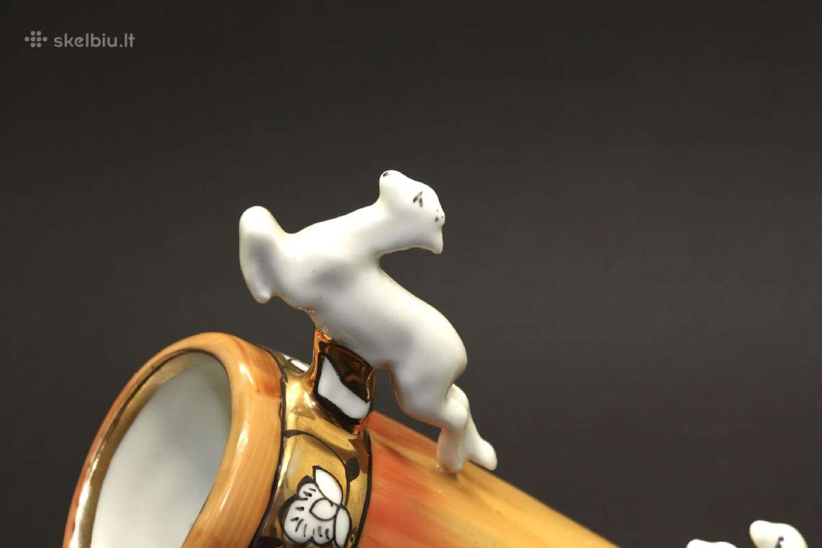 Statulėlė "Ragas medžioklė", paauksuotas , porceli - nuotraukos Nr. 6
