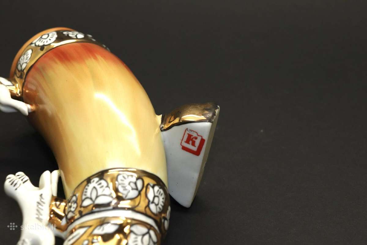 Statulėlė "Ragas medžioklė", paauksuotas , porceli - nuotraukos Nr. 9