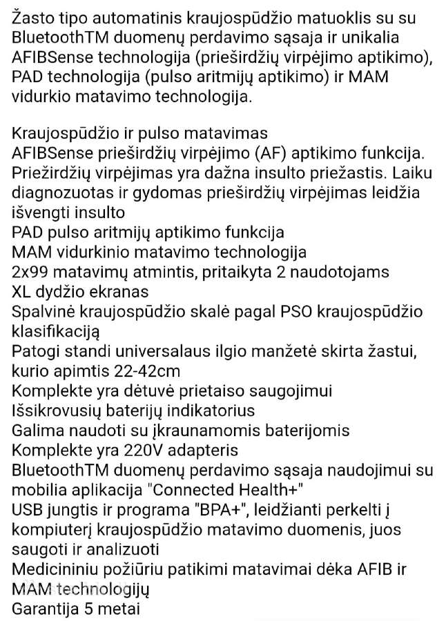 Microlife BP B6 Connect kraujospūdžio matuoklis - nuotraukos Nr. 2