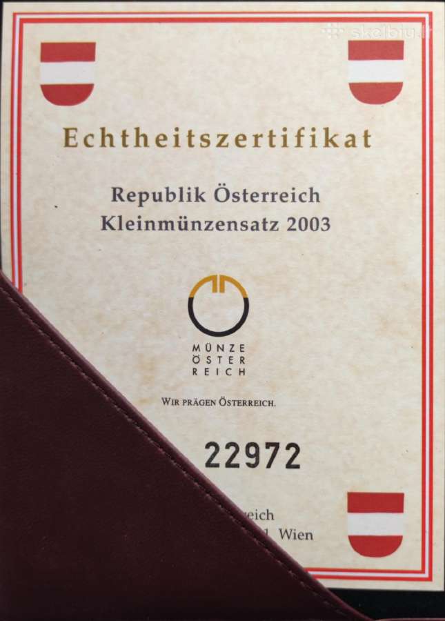 Austrija 2003 Euro monetos rinkinis. - nuotraukos Nr. 4
