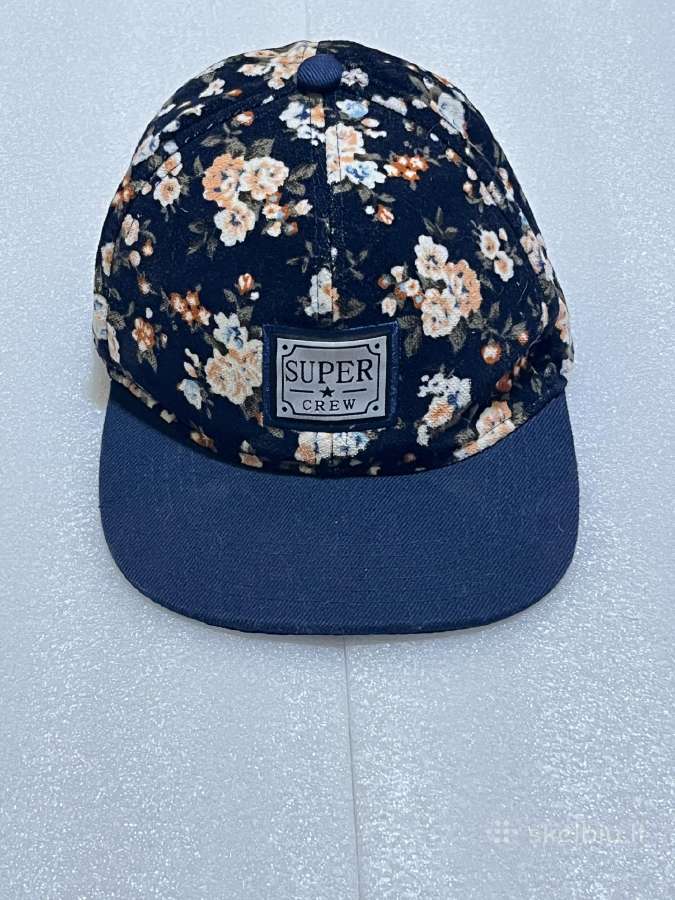 Mėlyna gėlėta kepurė su snapeliu snapback fullcap