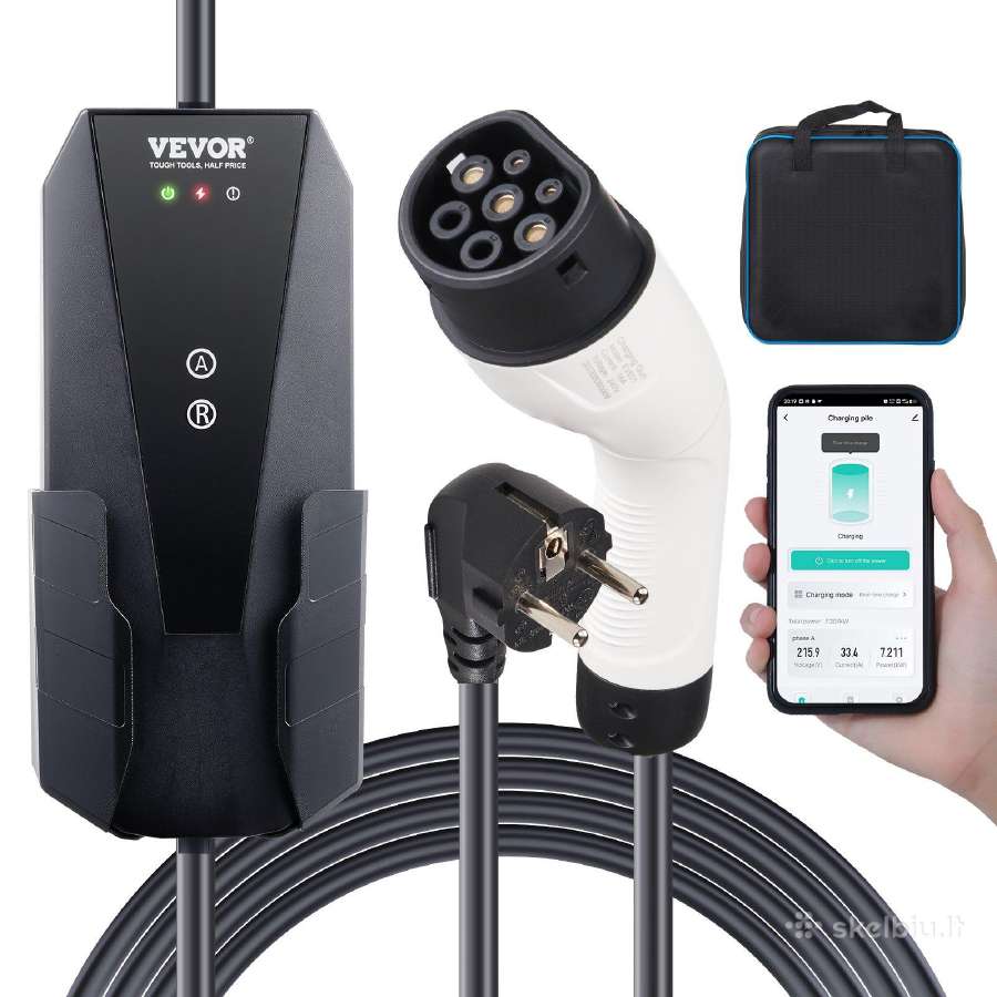 Ev įkroviklis Type2 App 1fazės 3,7kw 16a Ip66 8,6m - nuotraukos Nr. 11