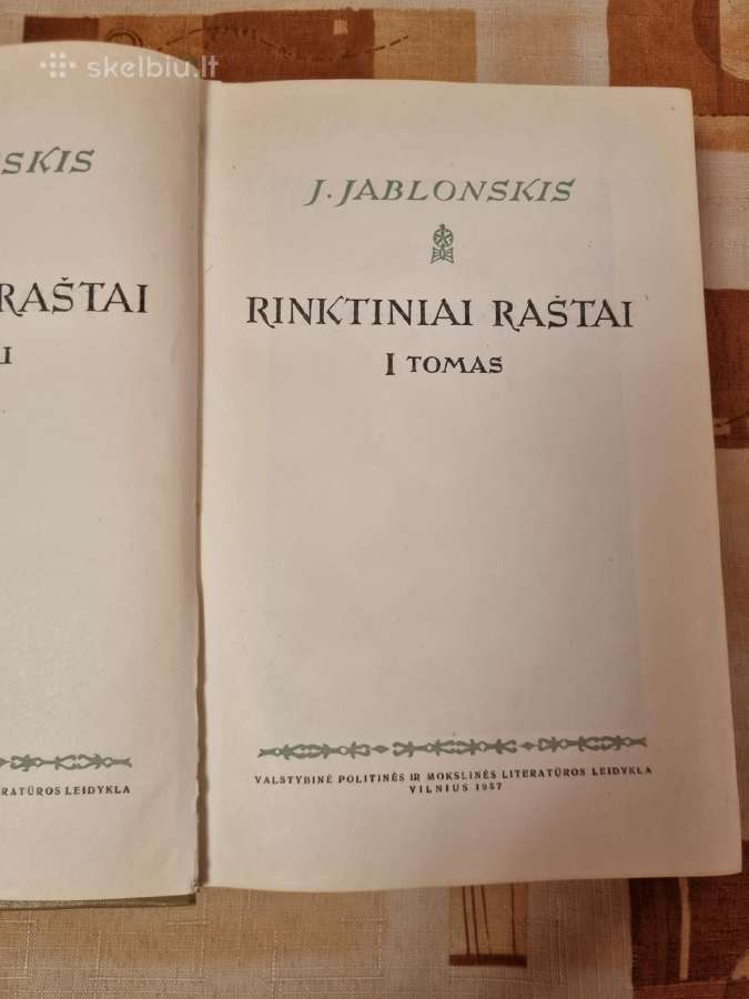 J. Jablonskis rinktiniai raštai 1 ir 2 tomai - nuotraukos Nr. 3