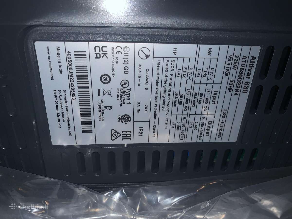 22 kw dažnio keitiklis Altivar 630 - nuotraukos Nr. 4