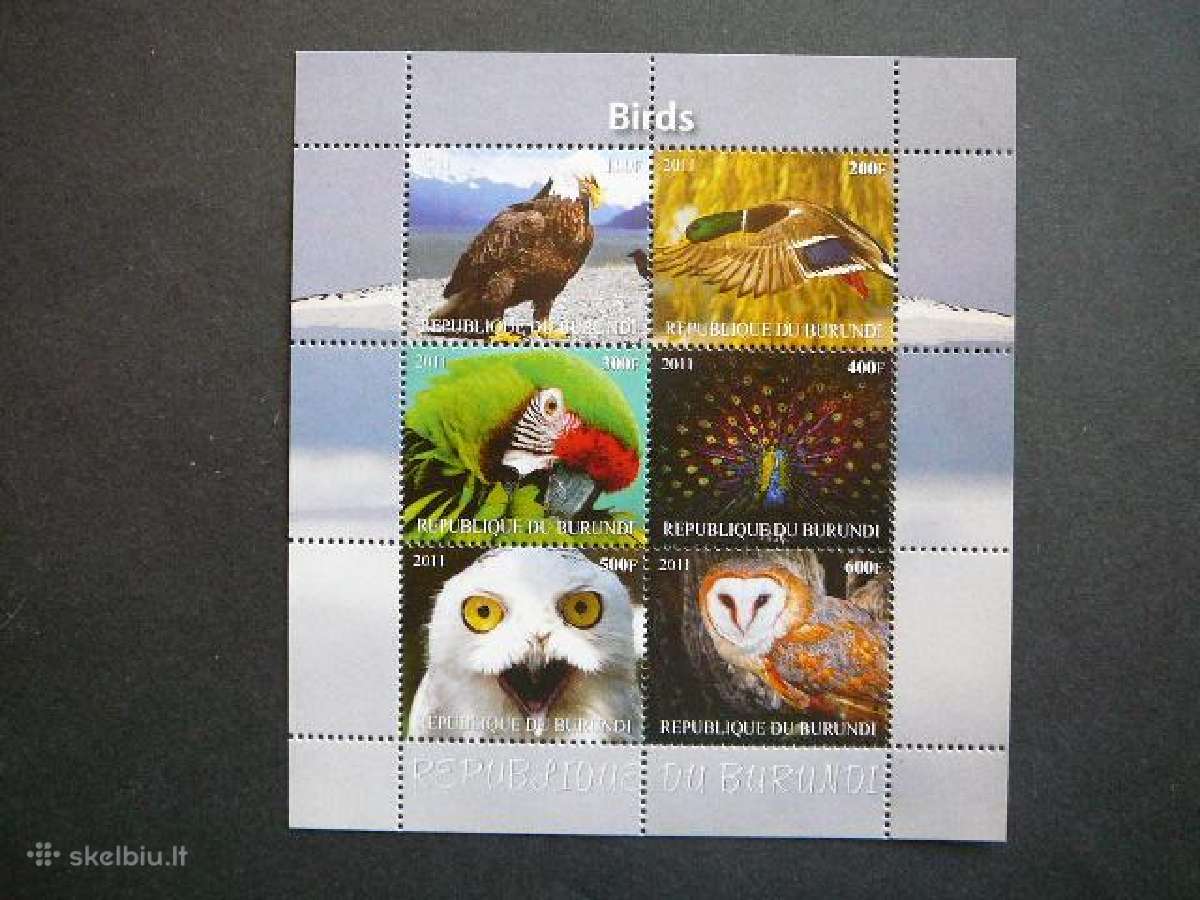 Pauksciai Papugos Peledos Burundis 2011 Mnh d1870