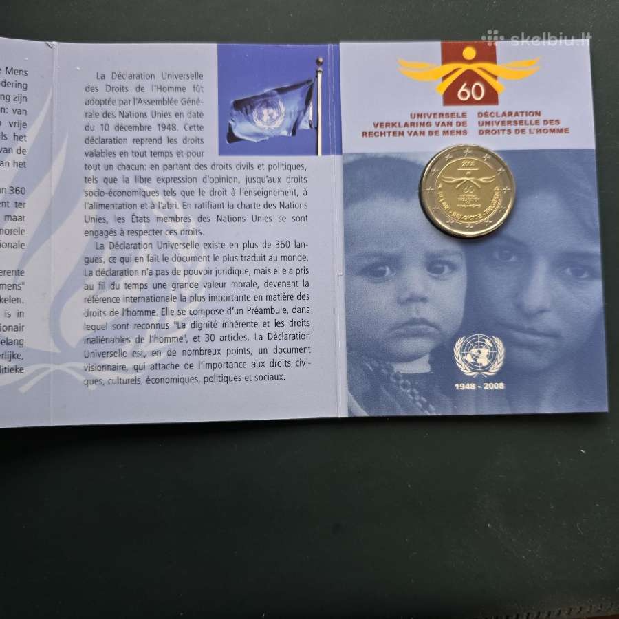 Belgija 2008 2eu 60m žmogaus teisiu deklaracijai - nuotraukos Nr. 3