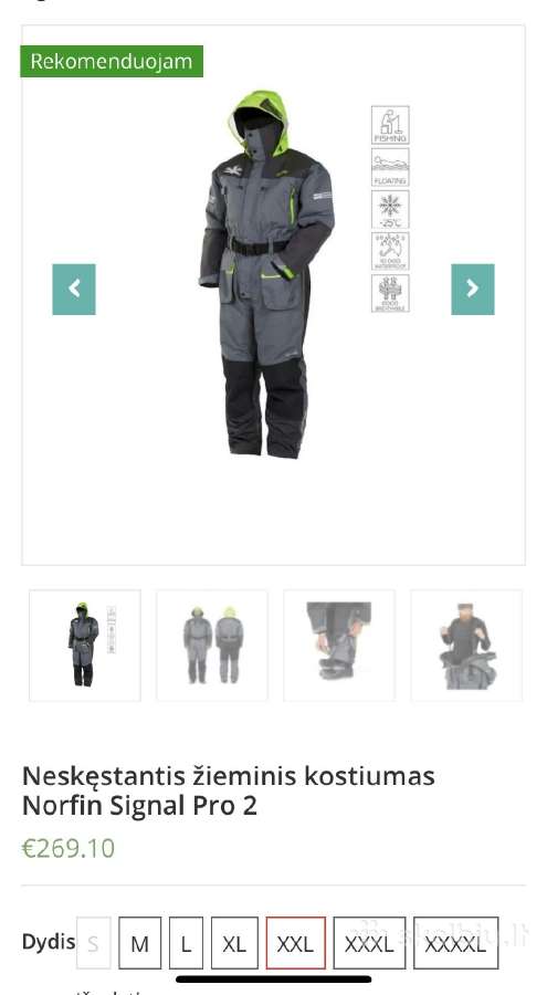 Neskęstantis termokombinezonas Gilfin - nuotraukos Nr. 3