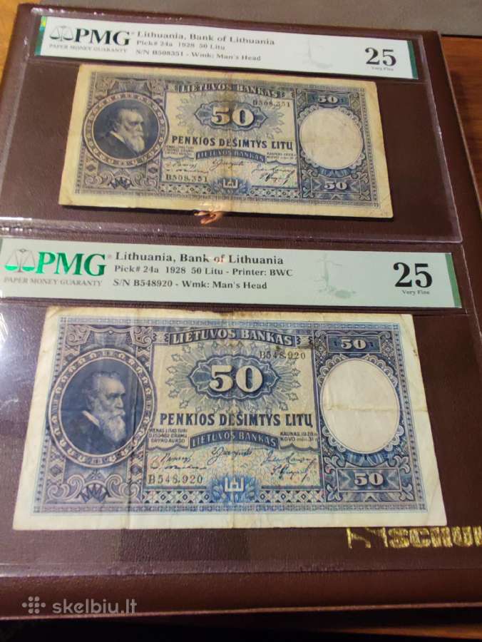 1928 metų sertifikuotas 50 litų litu