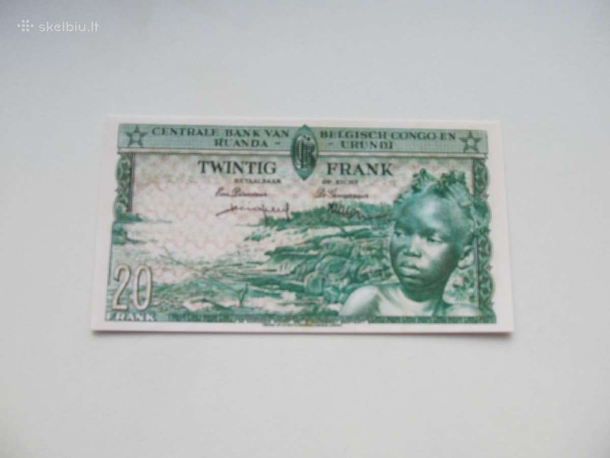 20 franku , Belgijos Kongas , 1957 - nuotraukos Nr. 2
