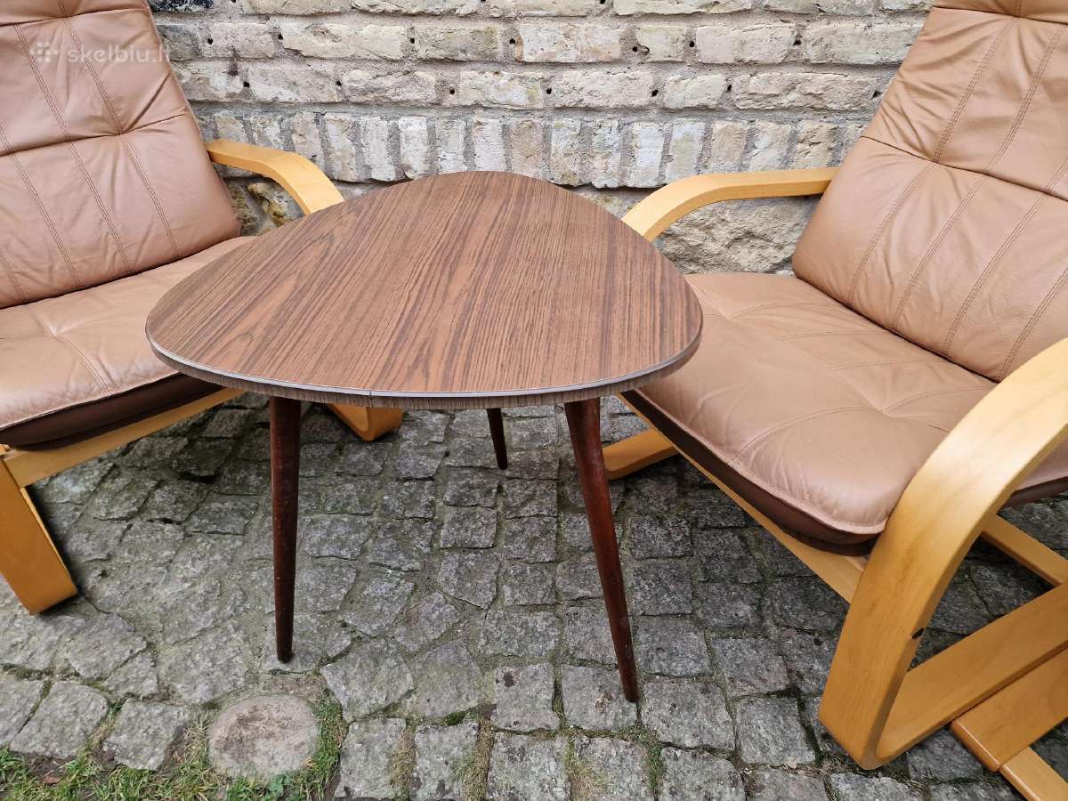 Vintažiniai mid century trikojai kavos staliukai - nuotraukos Nr. 5
