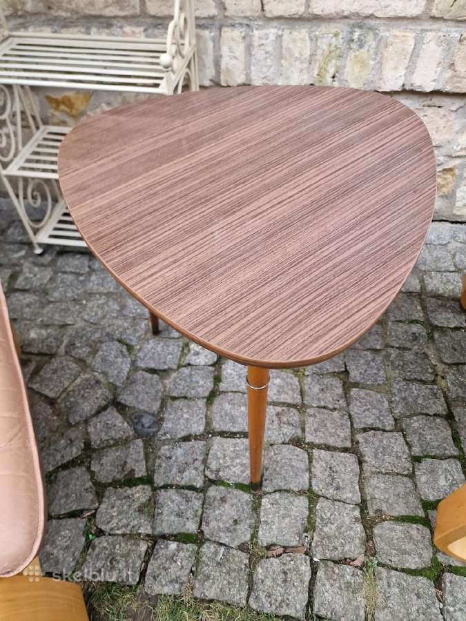 Vintažiniai mid century trikojai kavos staliukai - nuotraukos Nr. 7