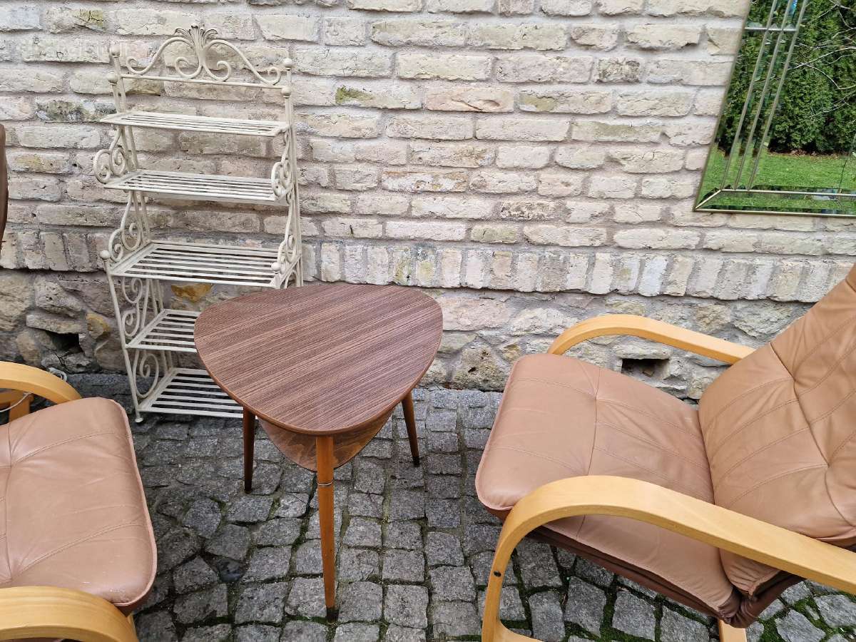 Vintažiniai mid century trikojai kavos staliukai - nuotraukos Nr. 11