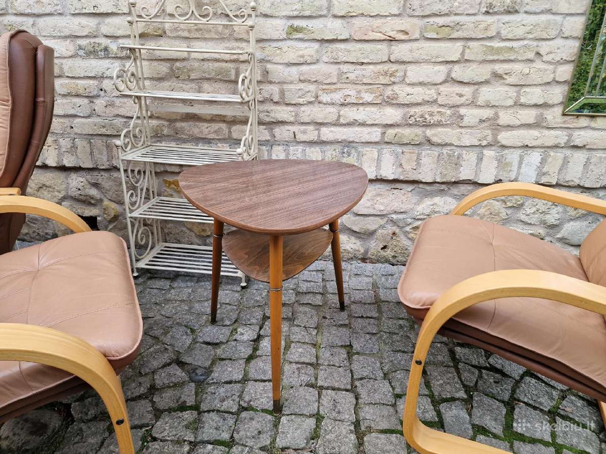 Vintažiniai mid century trikojai kavos staliukai - nuotraukos Nr. 12