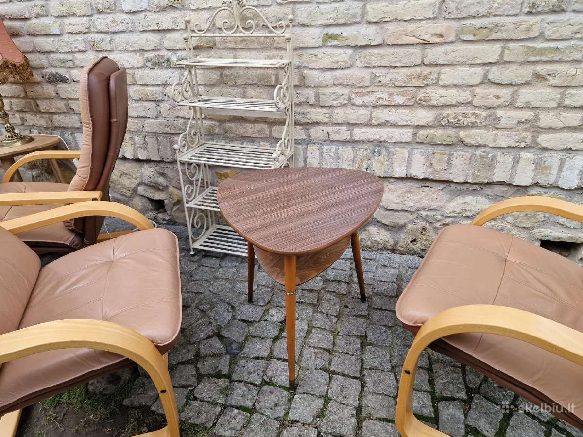 Vintažiniai mid century trikojai kavos staliukai - nuotraukos Nr. 17