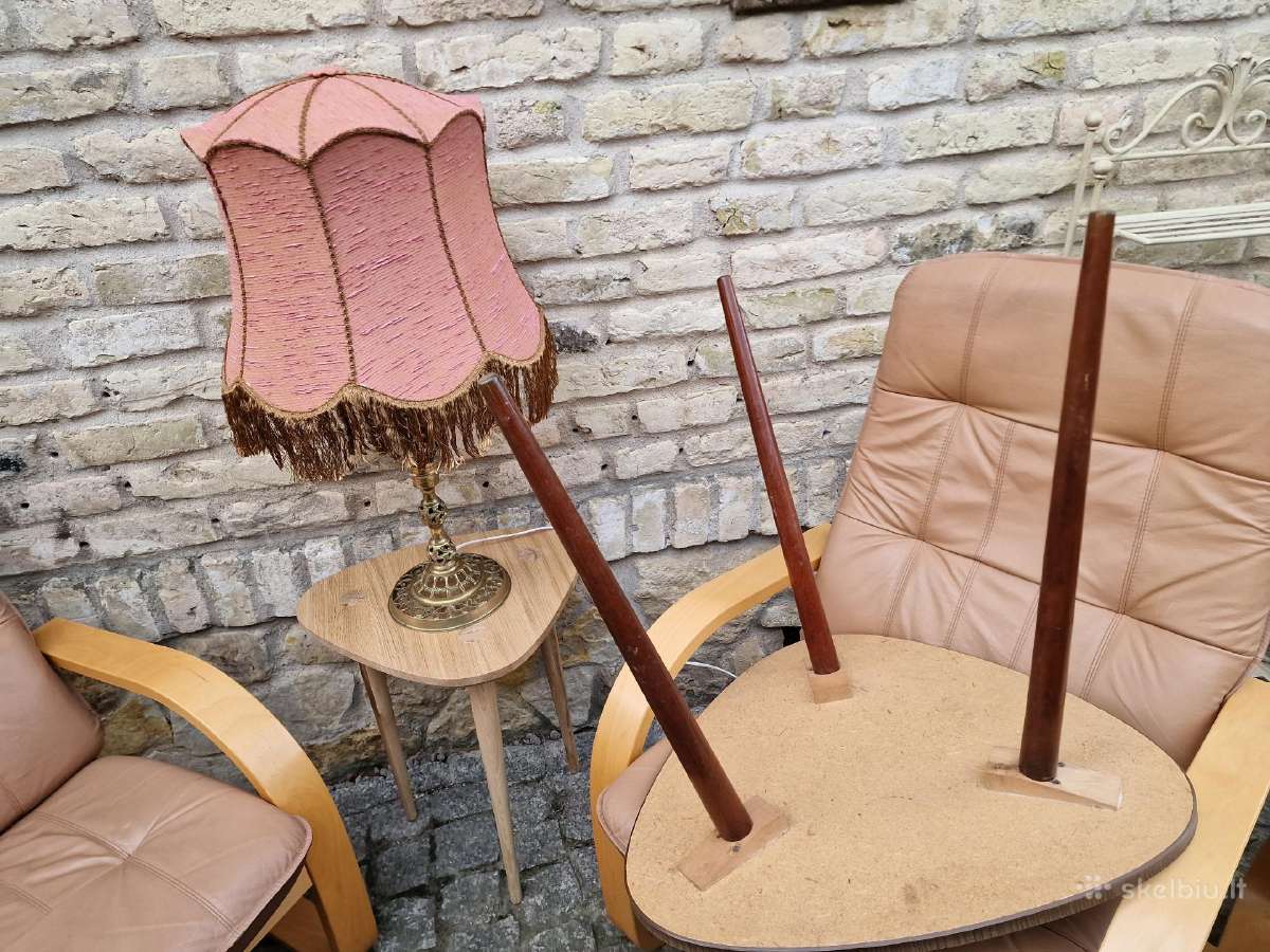 Vintažiniai mid century trikojai kavos staliukai - nuotraukos Nr. 20